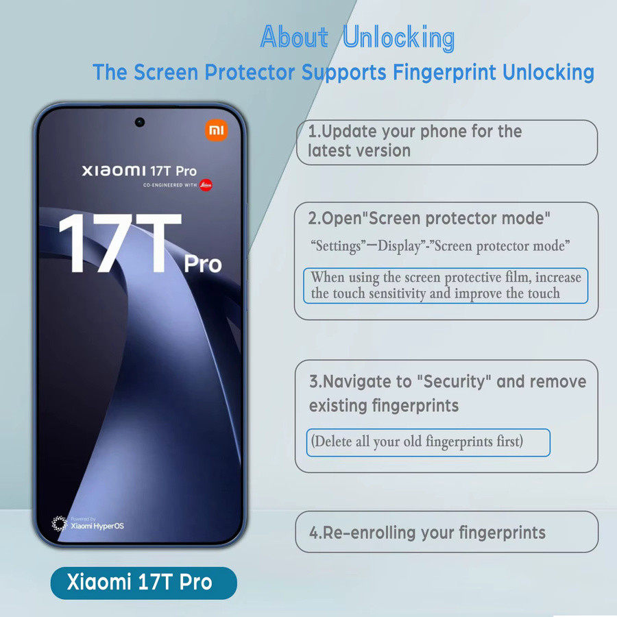 Xiaomi 17T Displayschutzfolie aus gehärtetem Glas, 6,59 Zoll, transparent klar, 9H kratzfest und case-freundlich - Bild 5