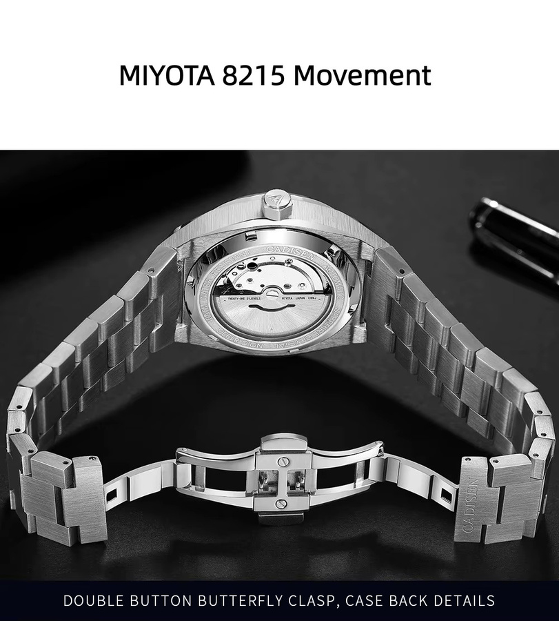 CADISEN Armbanduhr Automatik, Edelstahl, Saphirglas, 42 mm, Herren - Bild 6