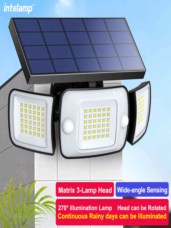 Intelamp Solar-LED Außenwandleuchte als moderne Gartenlaterne in Weiß und Schwarz - Bild 7