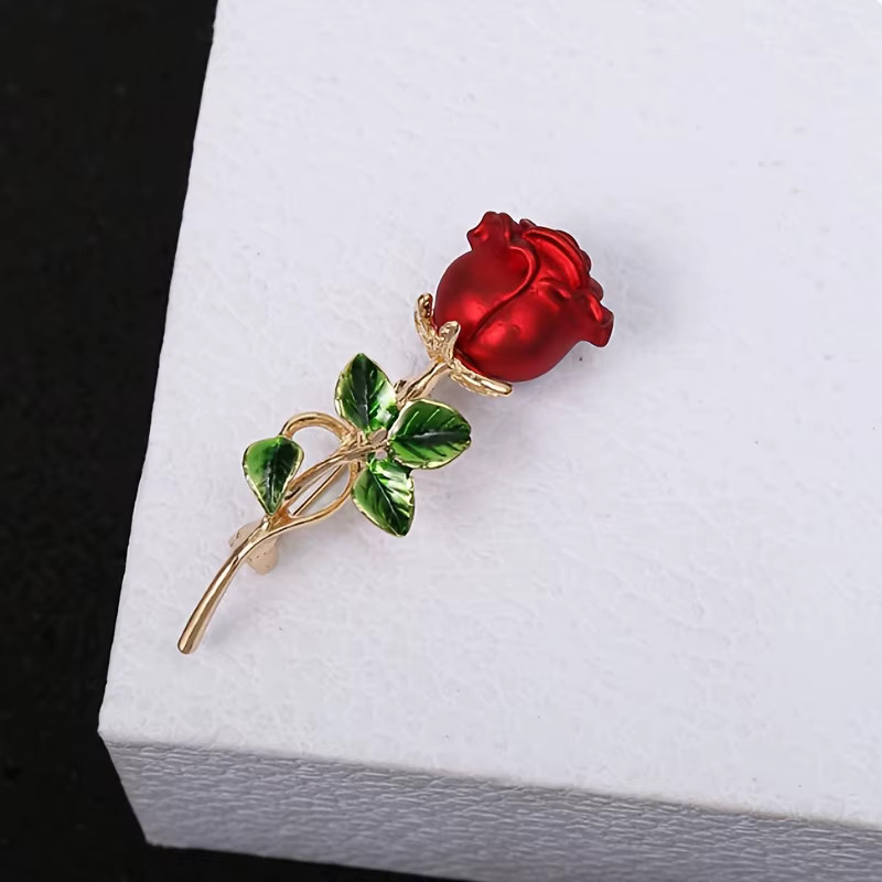Urlaubsfreude Brosche, rote Rosen, Legierung, Unisex - Bild 2