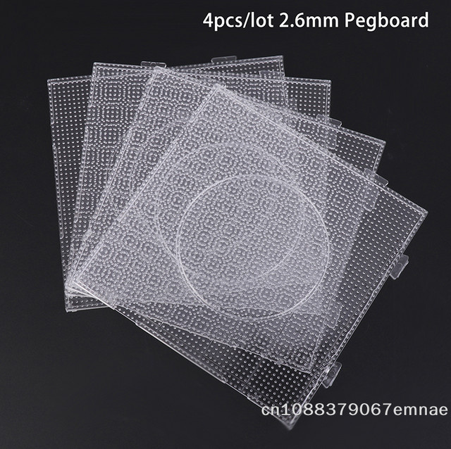 ZYAS Perlen-Steckplatten für Perler-Werkzeug, 4-teiliges Set, weiß - Bild 1