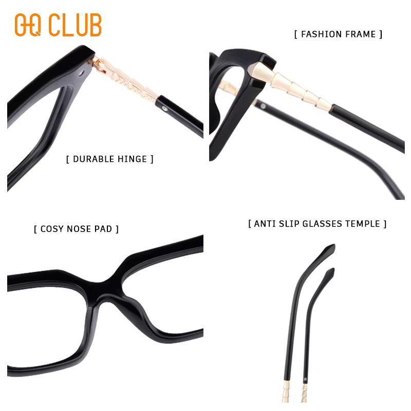 O-Q CLUB Brille Unisex, Vollrand, black - Bild 3