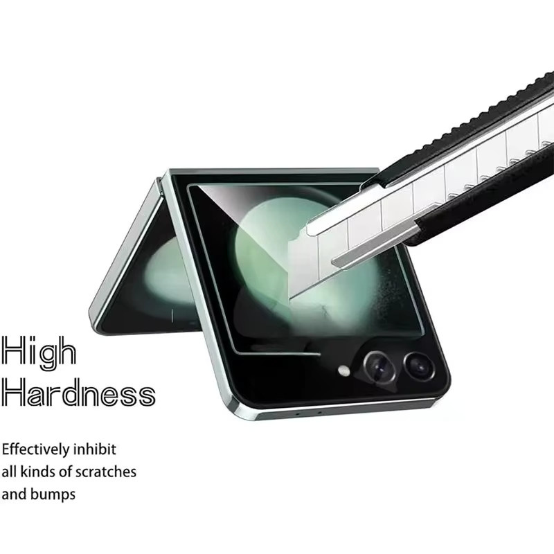 Samsung Displayschutzfolie aus gehärtetem Glas für Galaxy Z Flip 7, 6 und 5 5G, transparent, 9H Härtegrad und HD-Klarheit - Bild 2