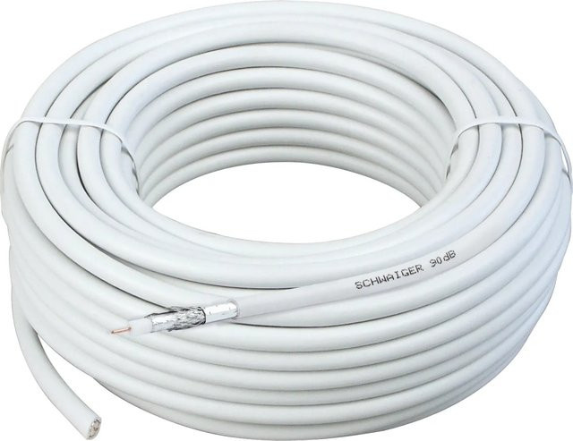 Schwaiger SAT Koaxialkabel 90 dB in Weiss, 30 m - Bild 1