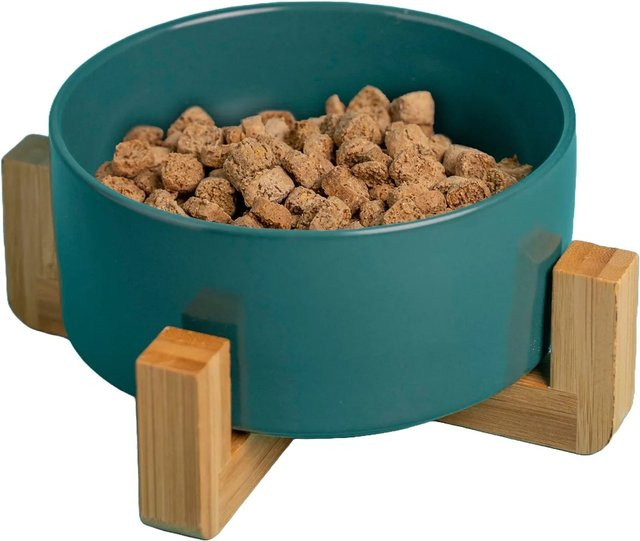 GreenHero Futternapf mit dekorativem Holzfuß in Grün - Bild 1