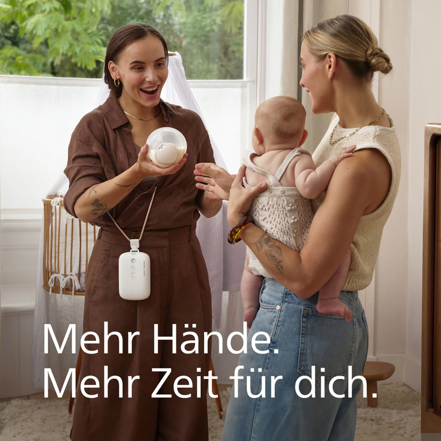 Philips Avent Elektrische Milchpumpe Handsfree in Weiß und Transparent mit wiederaufladbarem Akku - Bild 2