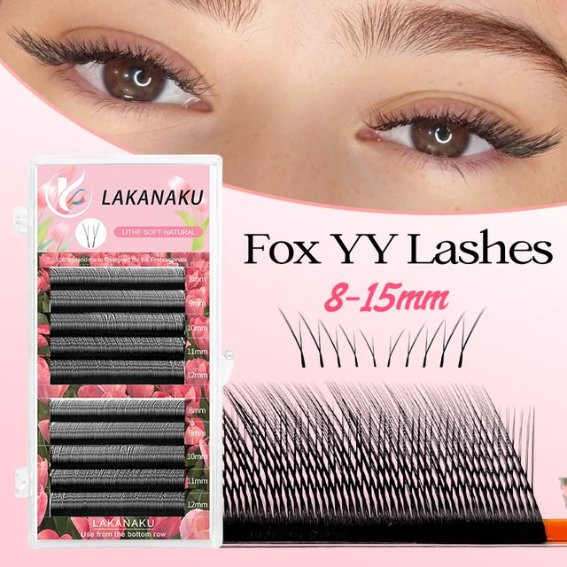 LAKANAKU Fox YY Lashes Volumen-Wimpernverlängerungen, Black, Unisex - Bild 1