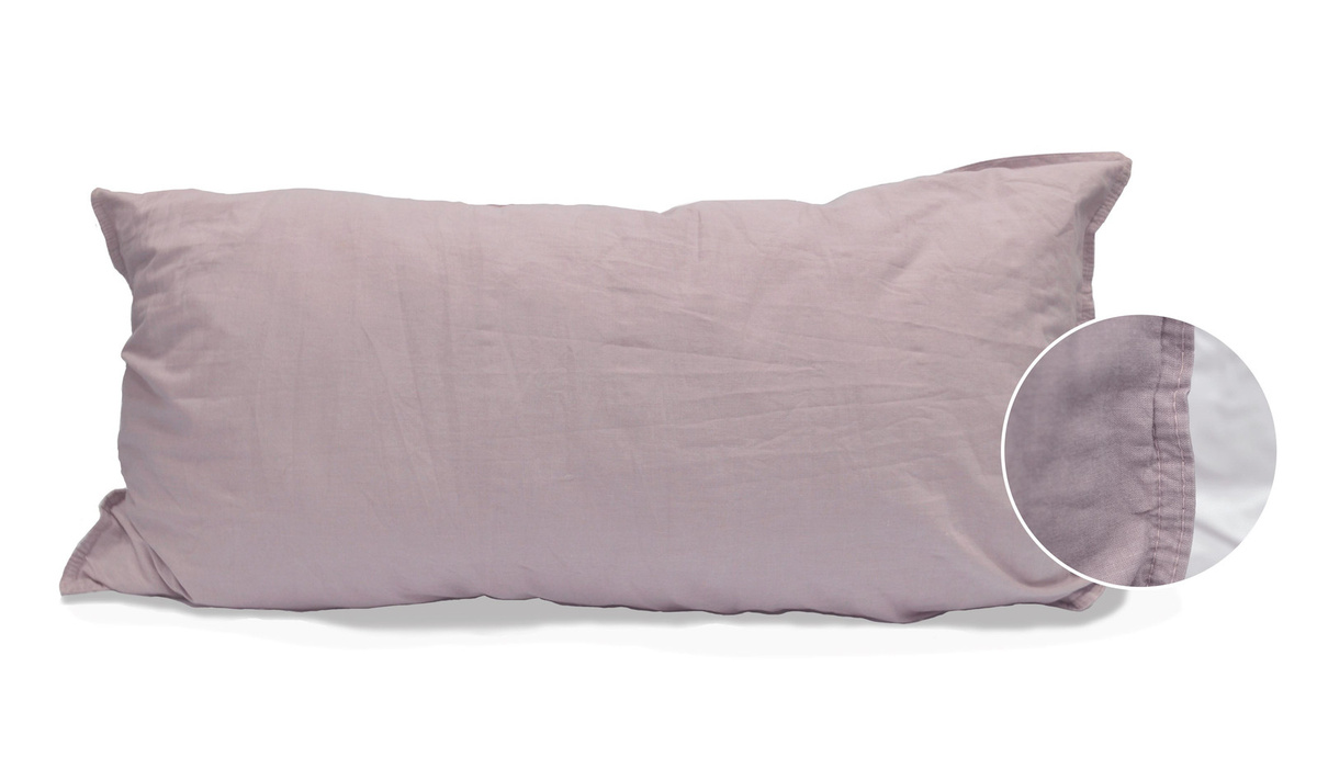 2 Stück Hahn Renforce Kissenbezüge aus Baumwolle, Farbe: Blass-Rosa, B/H: 40 x 80 cm - Bild 1
