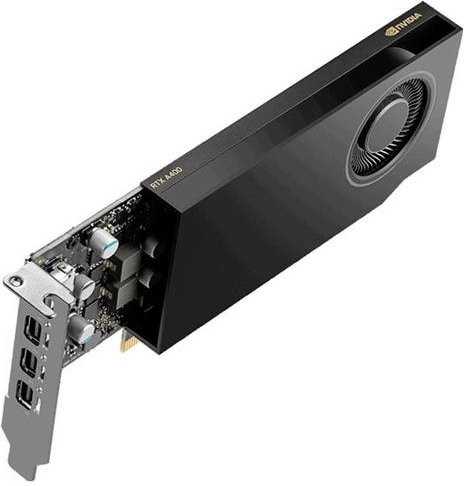 PNY Nvidia RTX A400 Grafikkarte Low Profile, 4GB GDDR6-RAM, PCIe x8, Mini DisplayPort, Schwarz - Bild 1