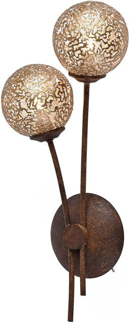 Paul Neuhaus Wandleuchte Cove in Bronze und Braun mit Glaskugel und Metallgehäuse - Bild 1