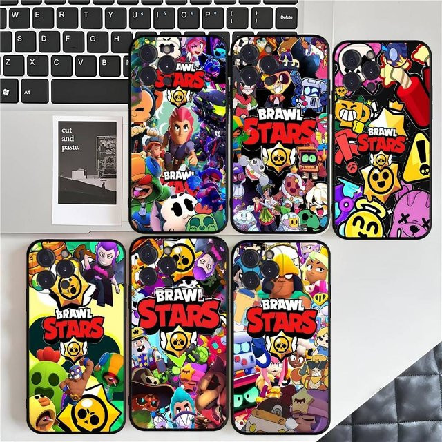 Moetch B-Brawl Games S-Stars Anime Handyhülle aus Silikon für iPhone 17 16 15 14 13 12 11 Pro Max Plus Mini in Schwarz und Multicolour - Bild 1
