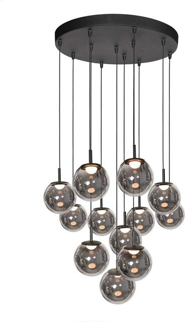 Steinhauer Bollique 4195 LED-Pendelleuchte, 12-flammig, rund, Schwarz/Multicolor, dimmbar - Bild 1