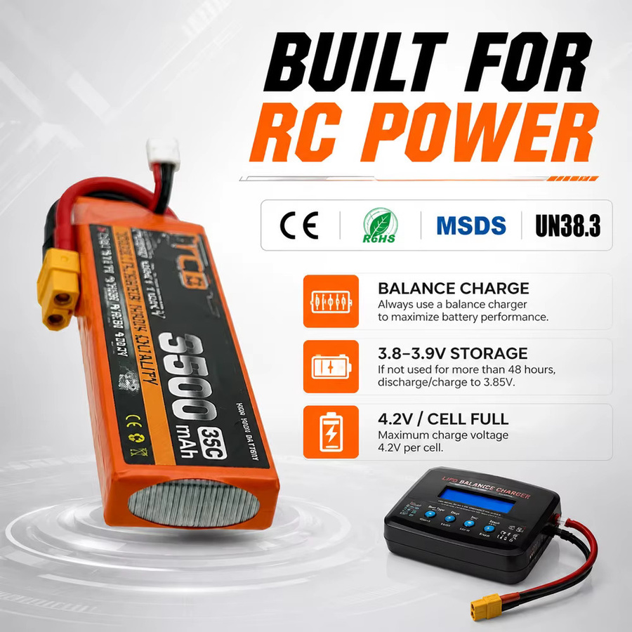 HONGXUNJIE LiPo-Akku 3500mAh mit XT60-Stecker für FPV-Drohnen, RC-Autos und Flugzeuge - Bild 5
