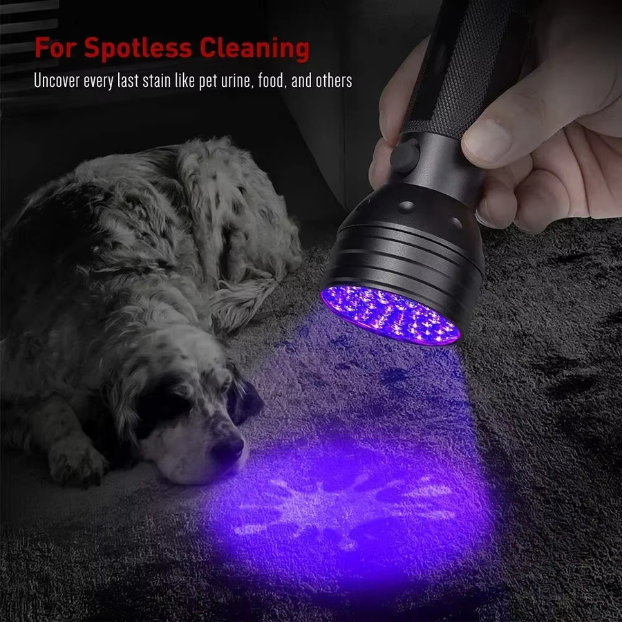 XIWANGFIRE UV Taschenlampe Schwarzlicht zur Flecken- und Gelderkennung, Wasserdicht, Schwarz - Bild 2