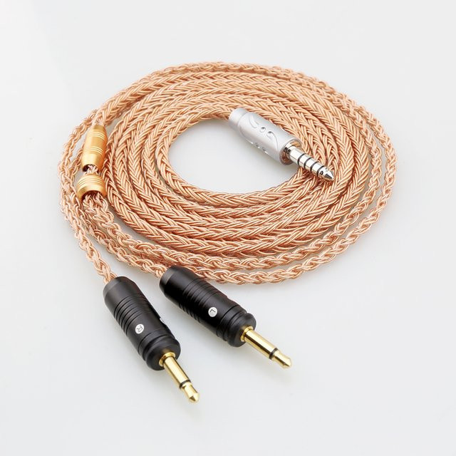 Audiocrast Hifi Upgrade Kopfhörerkabel mit 16 Kern 7N OCC und Viborg 4,4mm Symmetrischem Stecker, Transparent - Bild 1