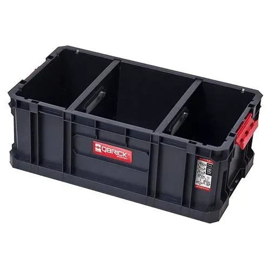 PROREGAL QBRICK Werkzeugkasten Two Schwarz, B/T/H: 53 x 19,5 x 29,5 cm, 52 Liter Fassungsvermögen, stapelbar - Bild 2