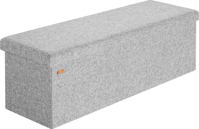 Casaria Sitzbank mit Stauraum in Grau, faltbar, B/T/H: 115 x 38 x 38 cm - Bild 1