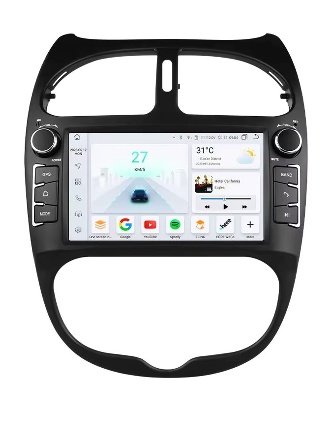 Hizpo 7-Zoll Android Autoradio für Peugeot 206 206CC 206SW (2000-2008) mit Carplay, GPS und KI-Intelligentes System, 2Din Multimedia Head Unit in Schwarz - Bild 6