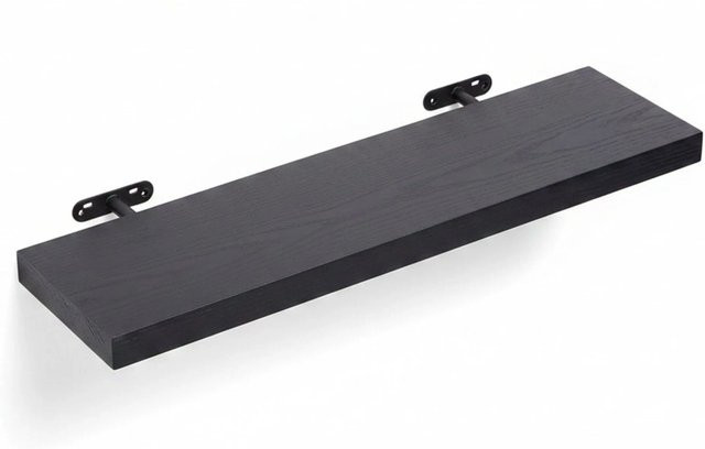 Relaxdays Wandregal aus MDF und Eisen in Schwarz, B/T/H: 100 x 23 x 4 cm - Bild 1