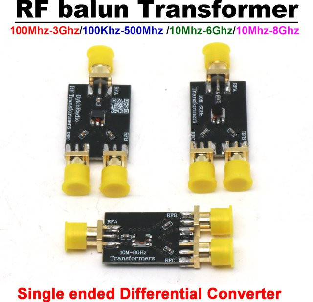 Dykbcells RF Balun-Transformator 1:1 Signalkonverter für HAM-Radio-Verstärker ADF4350 ADF4351, 100kHz-8GHz, Schwarz - Bild 1