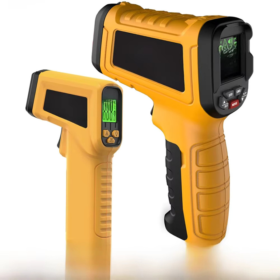 BSIDE Infrarot-Thermometer Gelb - Professionelles digitales IR-LCD-Temperaturmessgerät als berührungsloses Laserthermometer und Pyrometer für Messbereiche von -50 bis 530/1400 °C - Bild 3
