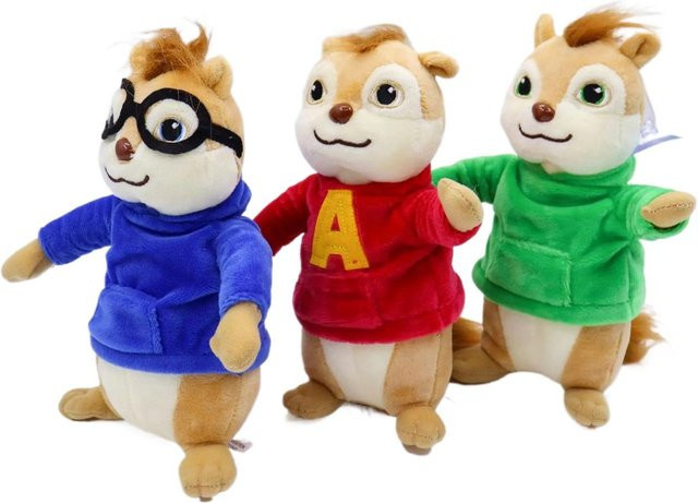 Toys-Glory Fourall Alvin und die Chipmunks Plüschtiere, 3-teiliges Set, 18cm - Bild 1