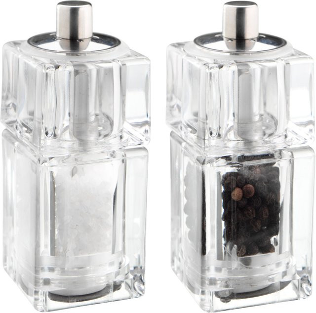 VEGA Salz- und Pfeffermühlen-Set Alma, 2 Stück, transparent, 25 ml, B: 3,8 cm, H: 9,0 cm, T: 3,8 cm - Bild 1