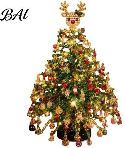 Baisida Perlenbaum DIY Bastelset mit Kunstkristall-Perlen in Mehrfarbig für Weihnachtsdekoration - Bild 1