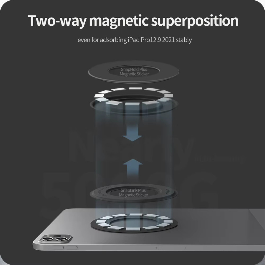 NILLKIN Magnetische iPad Wandhalterung und Auto Cradle für iPad Pro 12,9 und 11 Zoll inklusive Magnetische Aufkleber, Schwarz - Bild 3