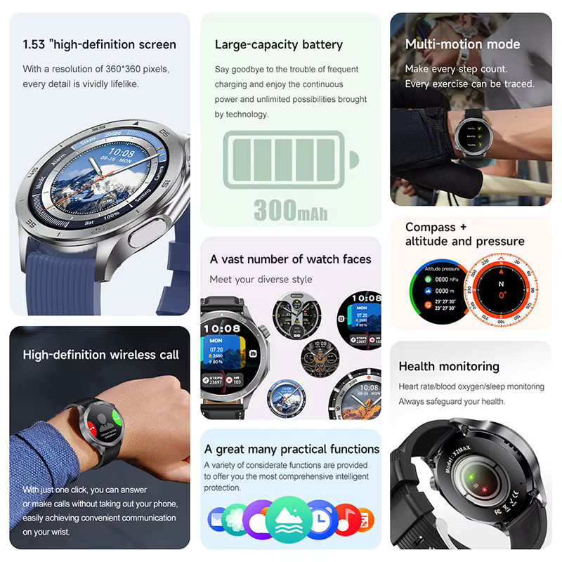 ChiBear Smartwatch, Schwarz, Silikon, Herren - Bild 3