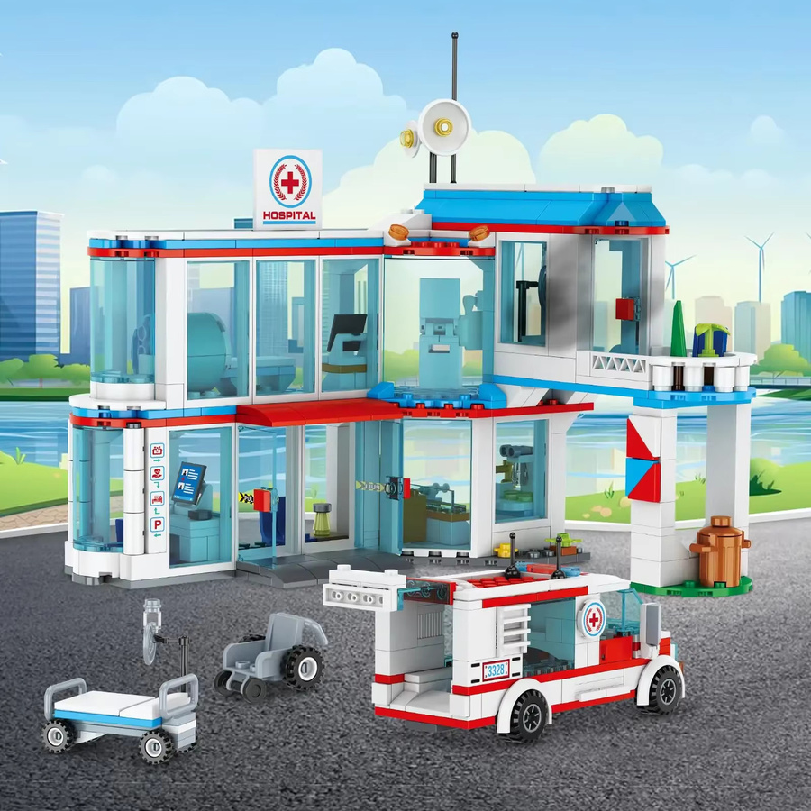 MOQIDODO 3-in-1 Krankenhaus-Bausteine Spielzeug, STEM-Sets, Bunt / Mehrfarbig - Bild 2