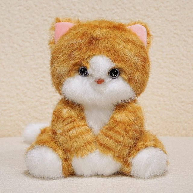 Süße Katze Plüschtier, Siamkatze Ragdoll, Orange Schwarz Weiß, 24cm, ab 14 Jahre - Bild 1
