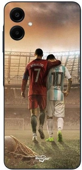 Maniacase Handyhülle für Samsung Galaxy A06 mit Cristiano Ronaldo und Messi GOAT Design in Multicolour - Bild 1