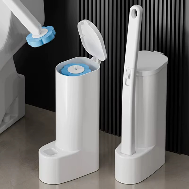 Willstar Einweg-Toilettenbürste mit langem Griff und austauschbarem Bürstenkopf in Blau - Bild 2