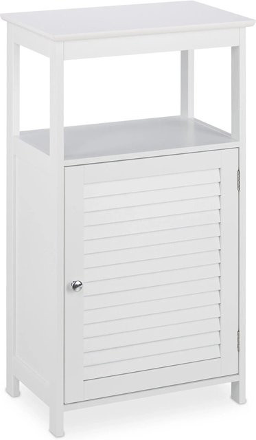Relaxdays Badschrank aus MDF mit 3 Fächern und Magnetverschluss, Weiß, Höhe: 83 cm, Breite: 45 cm, Tiefe: 30 cm - Bild 1