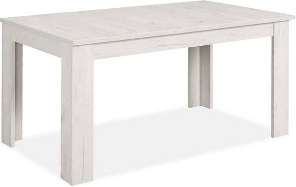 Homestyle4u Esstisch in Weiß im Landhausstil, ausziehbar, B/T/H: 160 x 90,5 x 76,5 cm