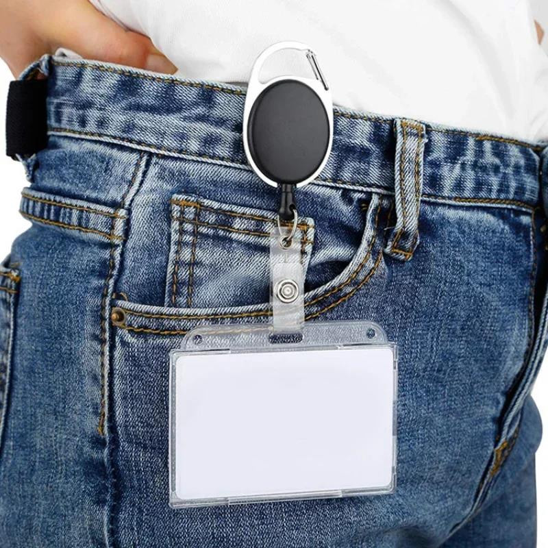 Tianyi Transparenter Ausweishalter mit Schlüsselanhänger aus Zinklegierung für bis zu 2 Karten - Bild 3