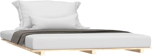 vidaXL Massivholzbett aus Kiefer in rustikaler Optik, B/T/H: 140 x 190 cm - Bild 1