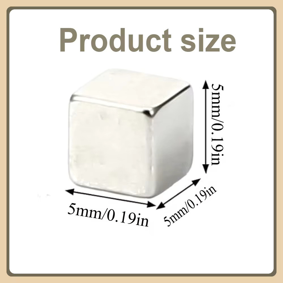 U-POLEMAG Quadratische Magnete in Silber für Kühlschrank, Whiteboard und Bastelarbeiten, Set mit 50 Stück - Bild 2