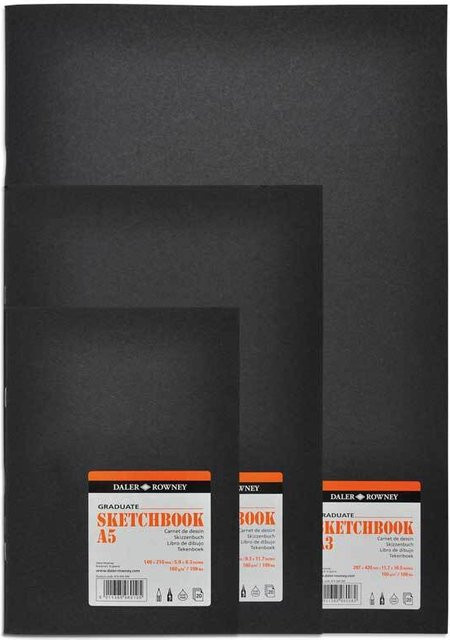 Daler-Rowney Graduate Skizzenheft aus Papier, Schwarz, 20 Blatt, DIN A5 - Bild 3