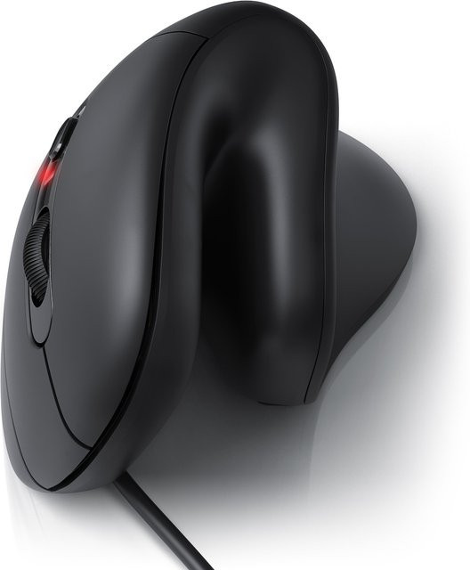 CSL Ergonomische Vertikalmaus, kabelgebundene optische Maus, Schwarz, 125 DPI - Bild 1