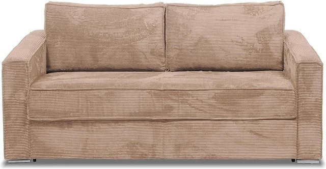 Vente-unique Schlafsofa Loreto in Taupe mit Stoffbezug, Breite: 195 cm - Bild 1