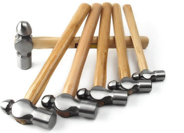 SafeWear Kugelkopfniethammer aus Kohlenstoffstahl mit Holzgriff in Mehrfarben - Bild 1