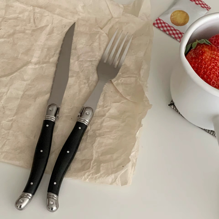 Laguiole Steakmesser-Set mit Gabel aus massivem Edelstahl von ALLWIN HOUSEWARE W, poliert - Bild 4