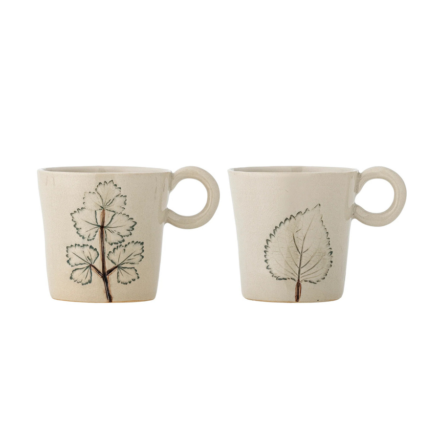Bloomingville Tassen-Set aus Steingut in Natur Aubrin, 2er-Set - Bild 1