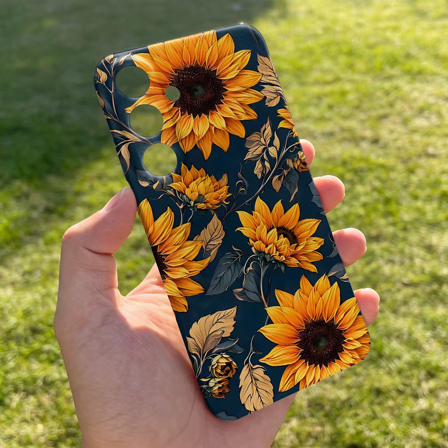 Stoßfeste Handyhülle mit Sonnenblumen-Design für Samsung Galaxy S26 S25 S24 S23 S22 Plus S21 Ultra Edge FE, Hart-PC, Mehrfarbig - Bild 5