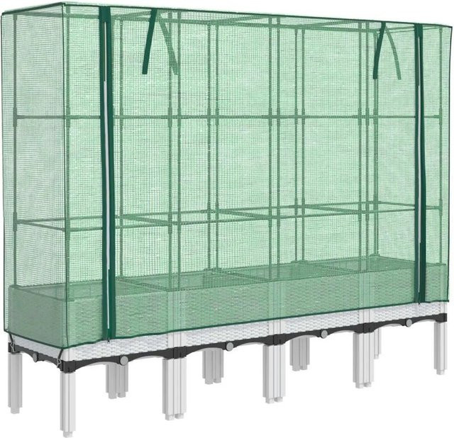 Furnicato Hochbeet mit Gewächshausaufsatz in Weiß, B/T/H: 160 x 40 x 140 cm - Bild 1