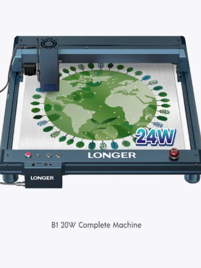 LANGER Laser B1 20 W Graveur-Schneidemaschine mit automatischer Luftunterstützung und WLAN-Steuerung, Hochgeschwindigkeits-Gravierdiodenlaser-Technologie, Arbeitsbereich: 450 x 440 mm - Bild 4