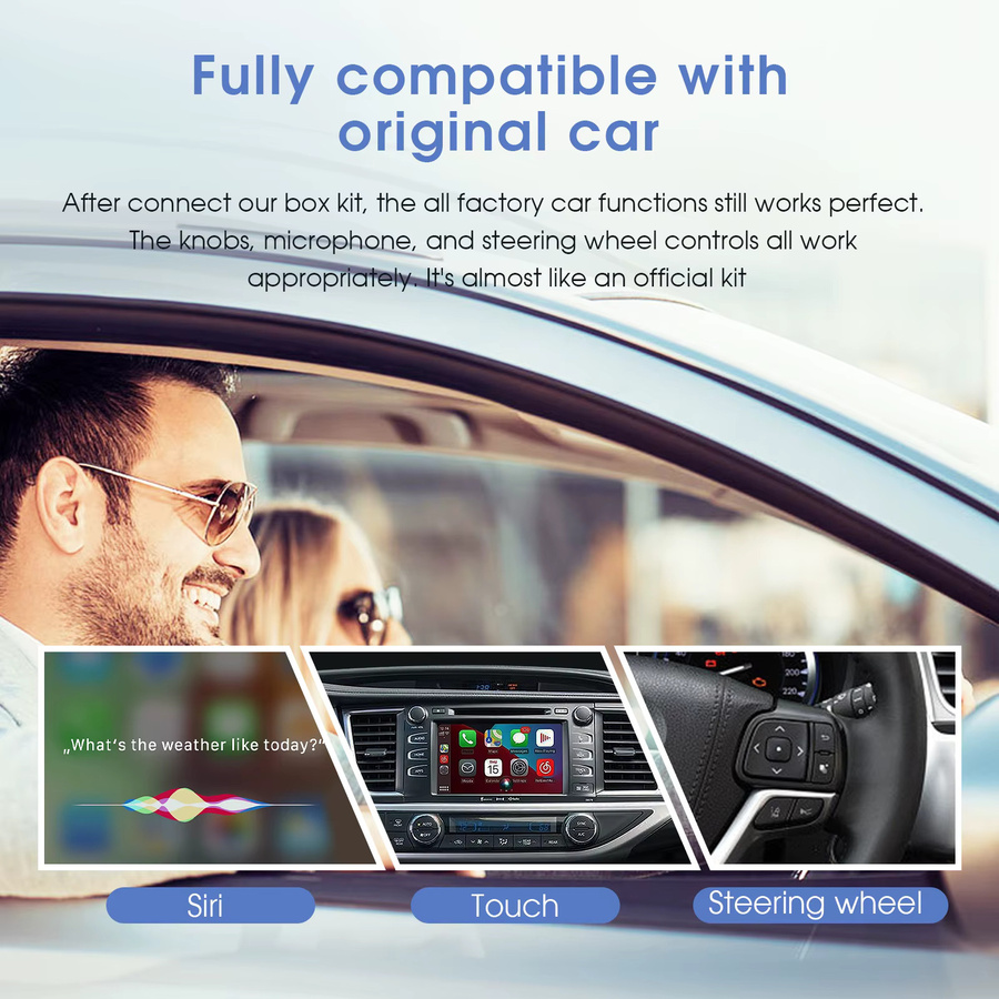 ANYFAR Decoder-Box für kabelloses CarPlay und Android Auto Nachrüstungsset für Toyota Touch 2 und Entune 2 Systeme 2012–2017, Schwarz - Bild 4