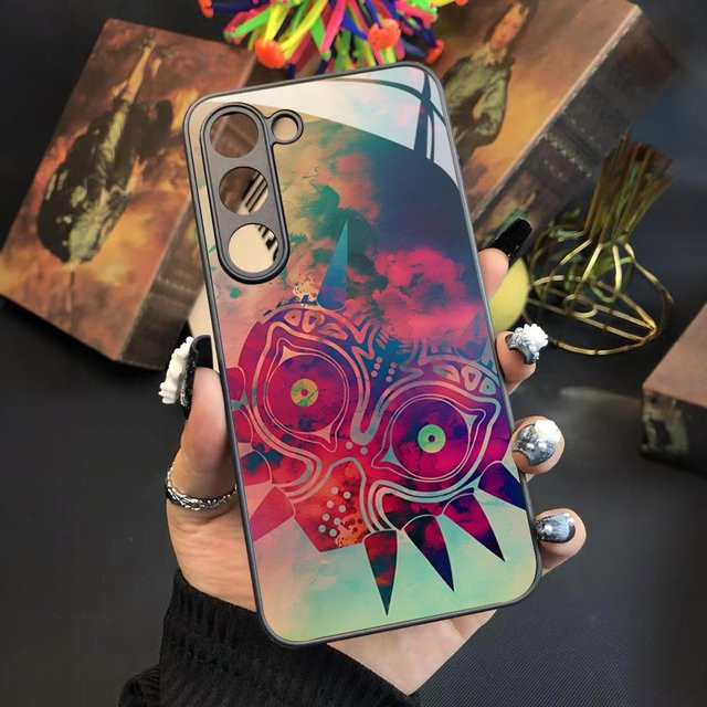 Handyhülle im Cartoon Anime Zelda Design für Samsung Galaxy S24 S23 S22 S21 S20 A24 A34 A54 A53 Note20 M54 Fe Ultra Plus mit Glashülle in Multicolor - Bild 1